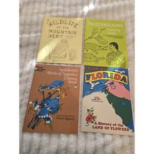 4 Nature Coloring Books Florida Audubon's Birds Everglades West Wildlife Gift